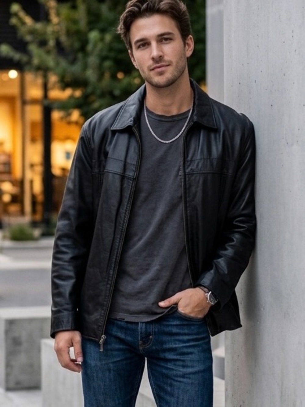 Men's Black Leather Jacket M. Julian Wilson’s Leather size XL